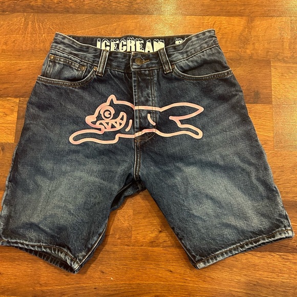 Billionaire Boys Club Denim Shorts IceCream Run Dog Jean Shorts Size 30 Summer